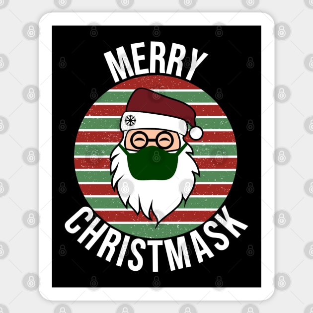 Merry Christmask, Christmas Santa with FaceMask Design Sticker by Gsallicat